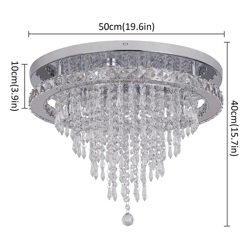 VETRULUS Crystal Ceiling Lamp With Remote Led Control