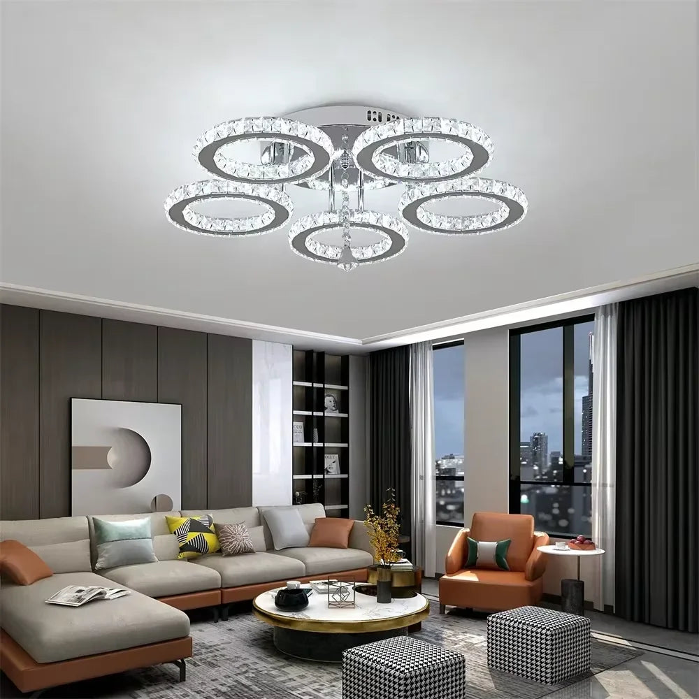 Modern Crystal Chandelier Ceiling Light For Living Room And Kitchen