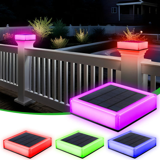 T-SUNRISE Two-Pack Solar Fence Lights IP65 Outdoor Garden Lamp