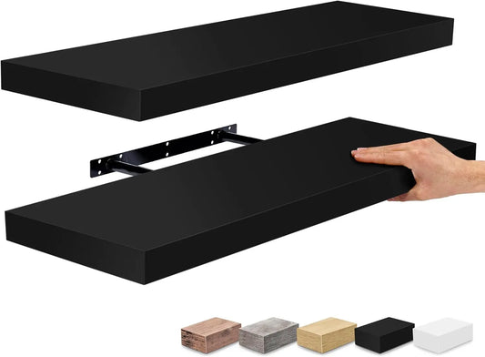 Floating Wall Shelves With Invisible Brackets Two Pack