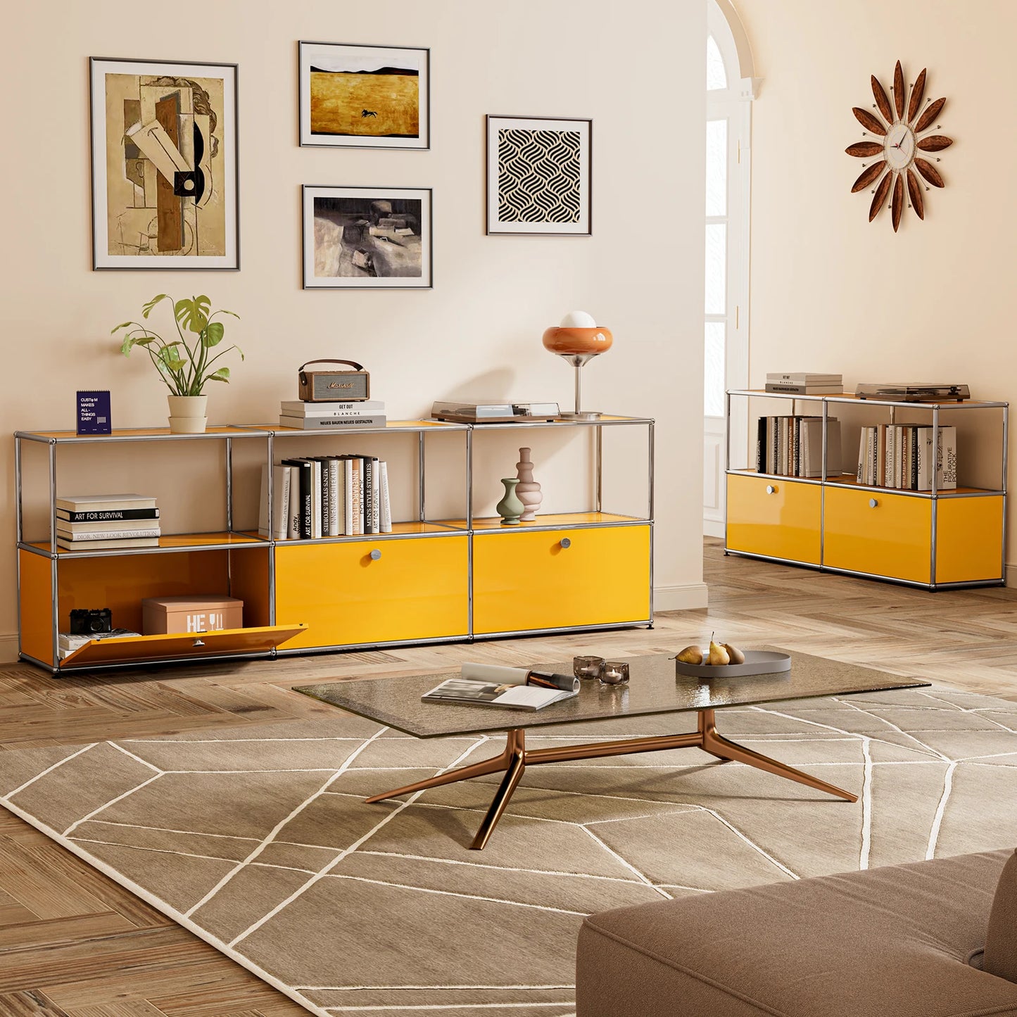 Stainless Steel Storage Cabinet Organizer and TV Stand for Living Room