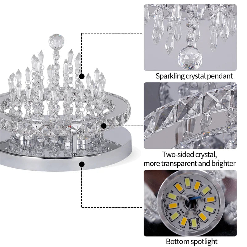 VETRULUS Crystal Ceiling Lamp With Remote Led Control