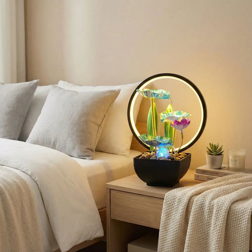 USB LED Desktop Water Fountain For Relaxing White Noise