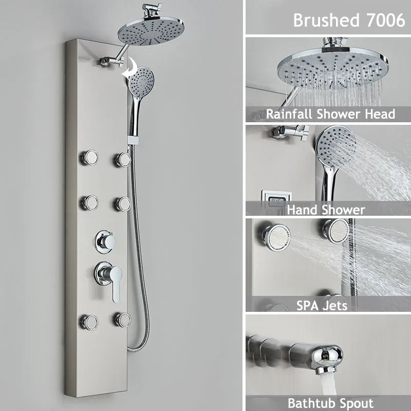 Shinesia Luxury Led Shower Panel Spa Massage Jet System