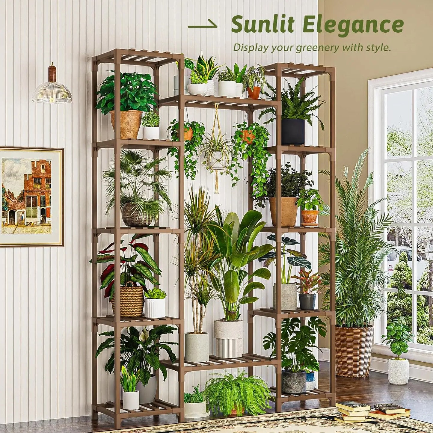 Wood Plant Stand Indoor Outdoor Tiered Shelf For Pots