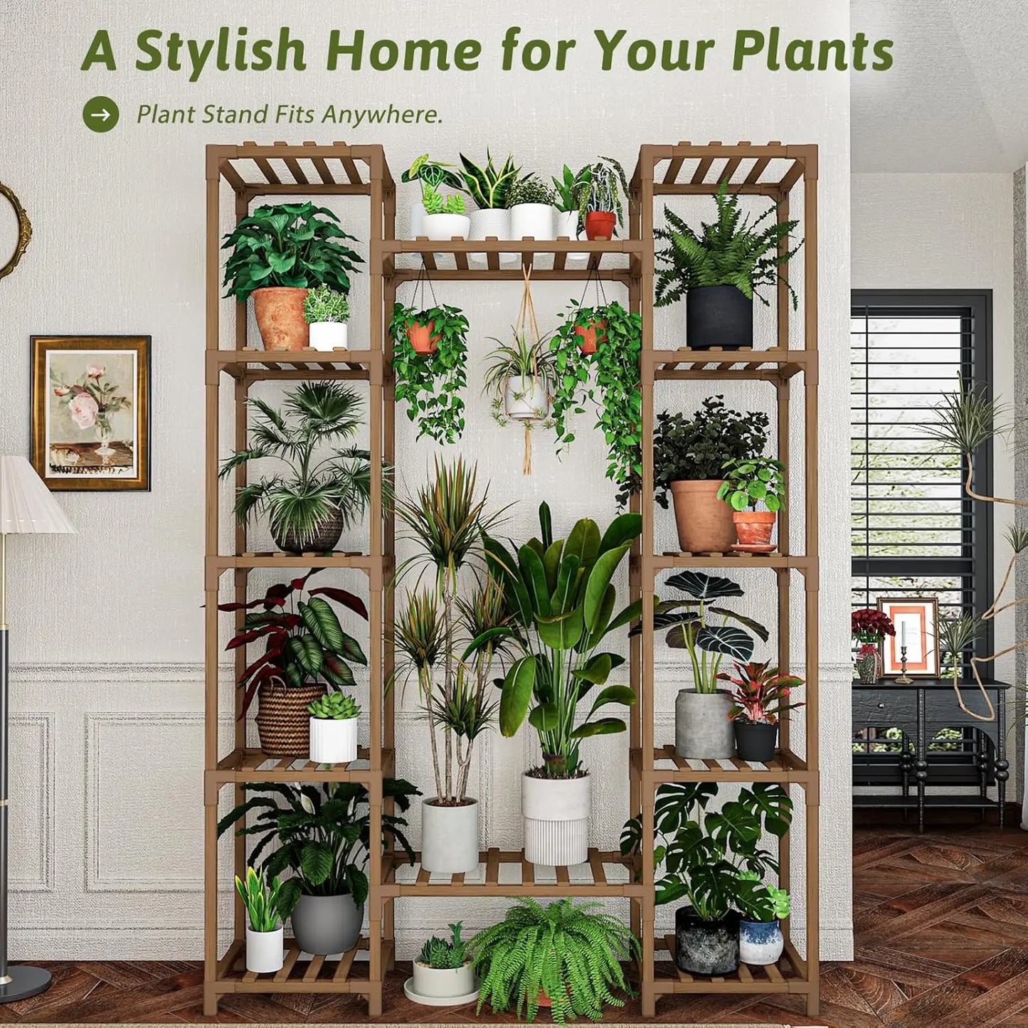 Wood Plant Stand Indoor Outdoor Tiered Shelf For Pots