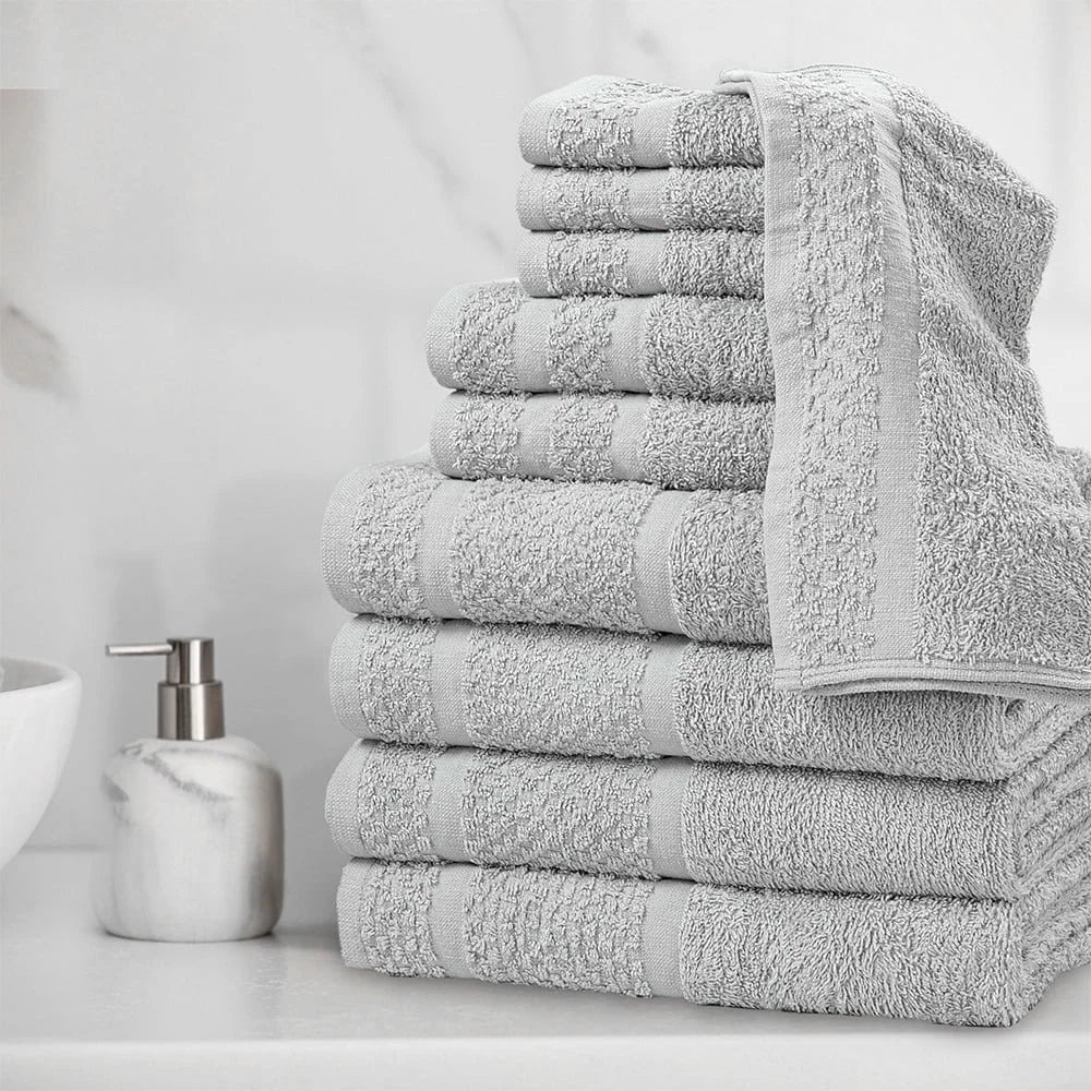 Cotton Towel Set 10-Piece Ultra Quick Dry Bath Towels