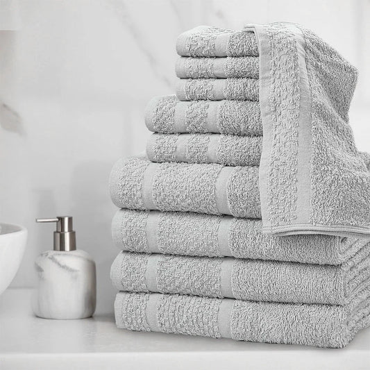 Cotton Towel Set 10-Piece Ultra Quick Dry Bath Towels