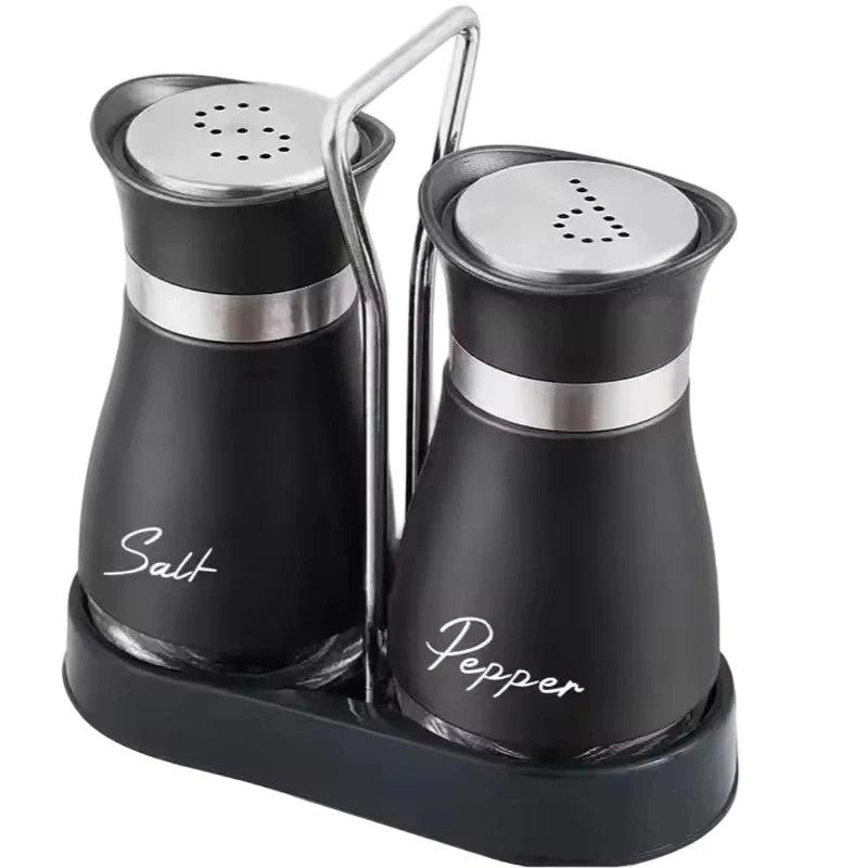 Glass Spice Bottle Set With Adjustable Refillable Salt Pepper Shakers