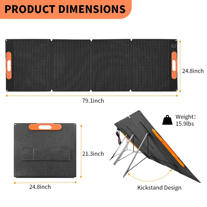 Chuban 200W Foldable Solar Panel for Outdoor Camping Power