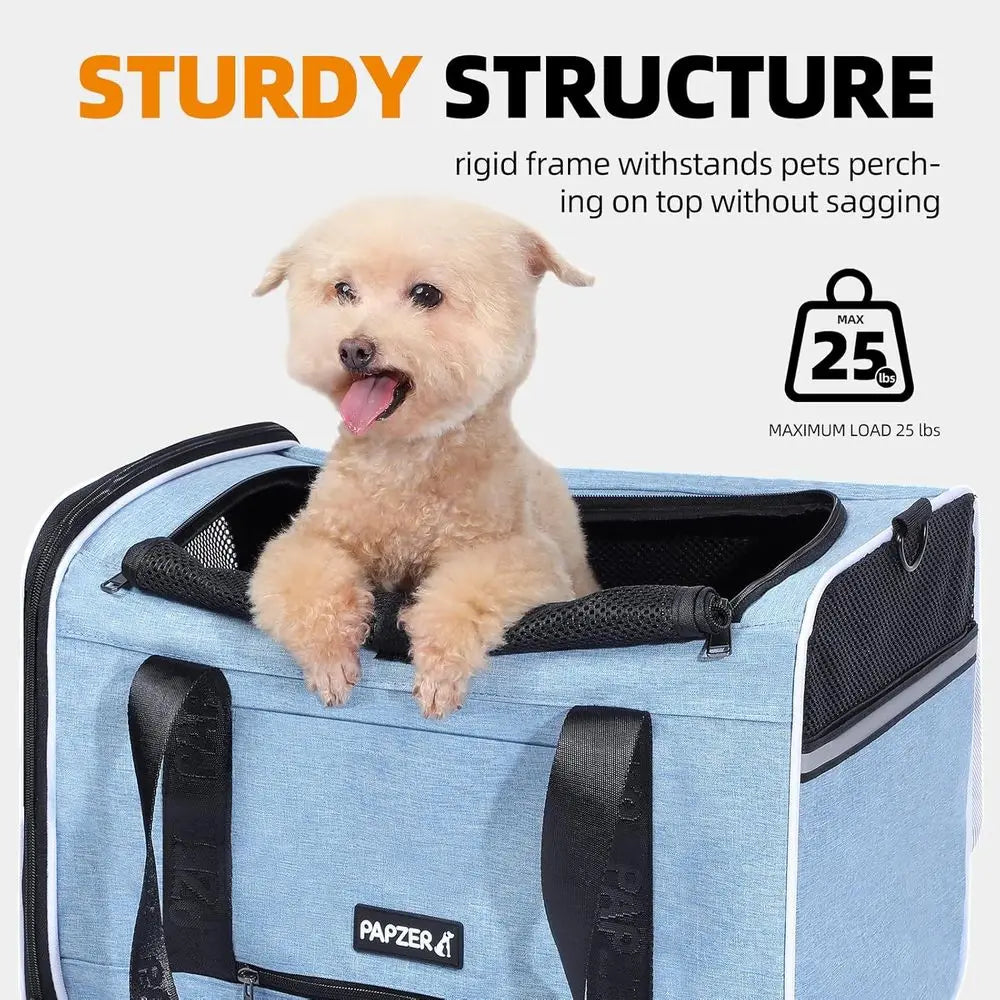 Top Loading Cat Carrier with Privacy Curtain TSA Travel