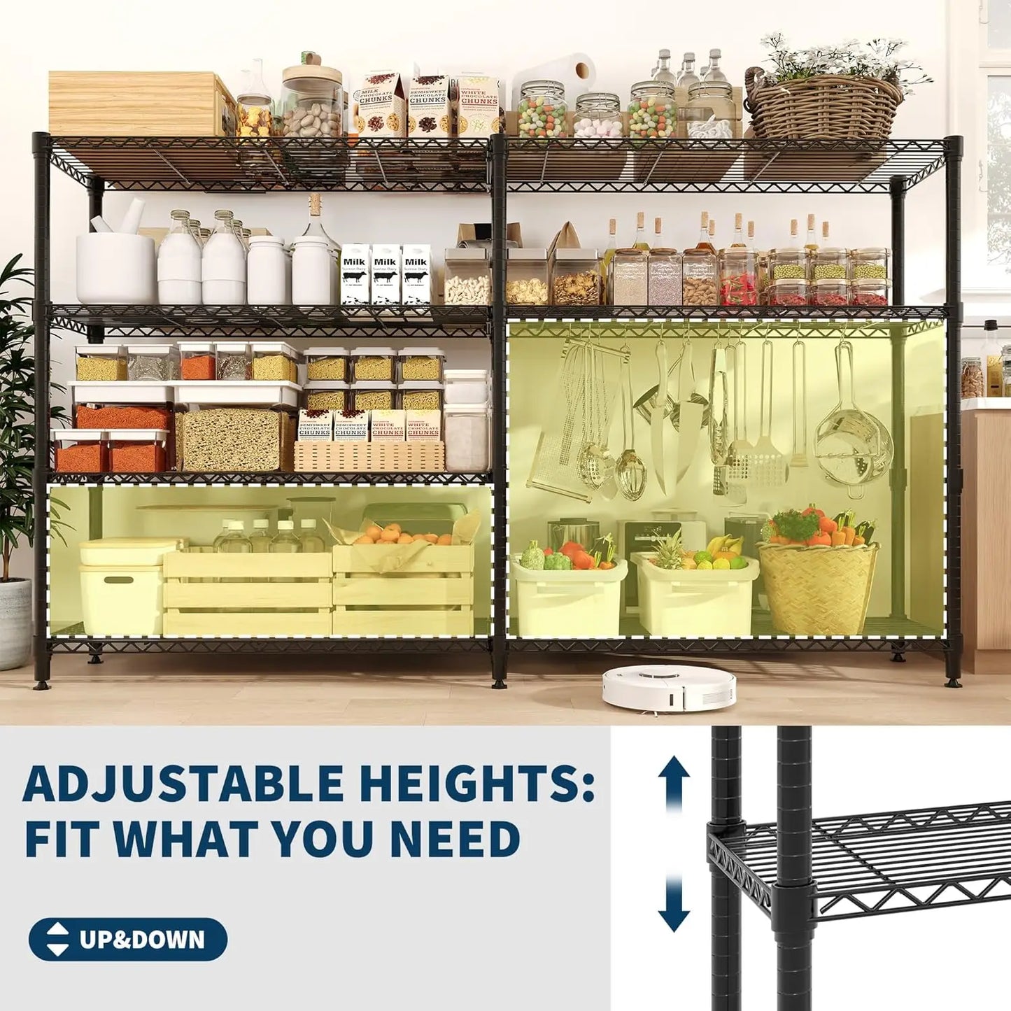 TWISTER.CK Heavy Duty Metal Storage Shelves Four Tier Unit