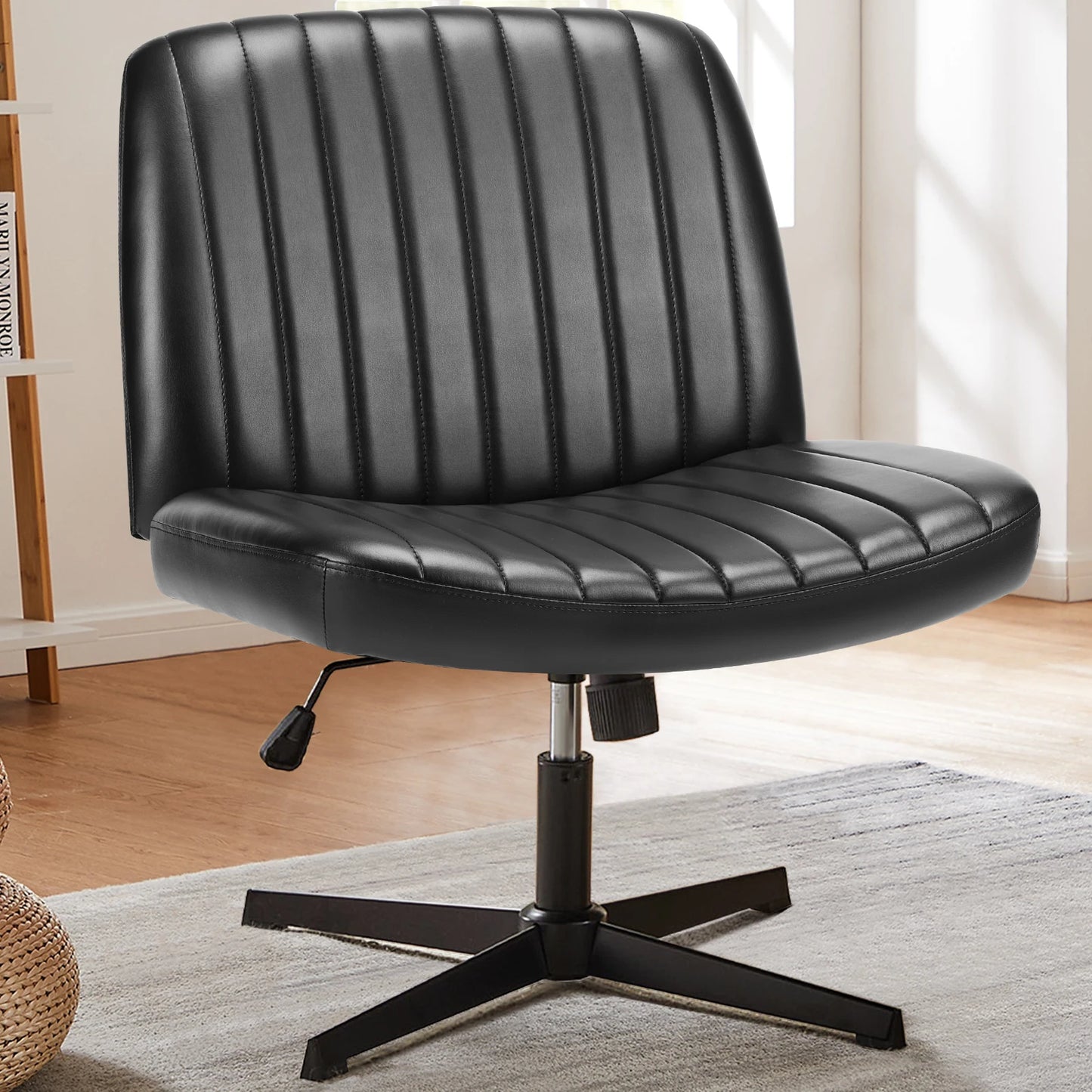 JHK Cross Legged Office Chair With Adjustable Height Swivel