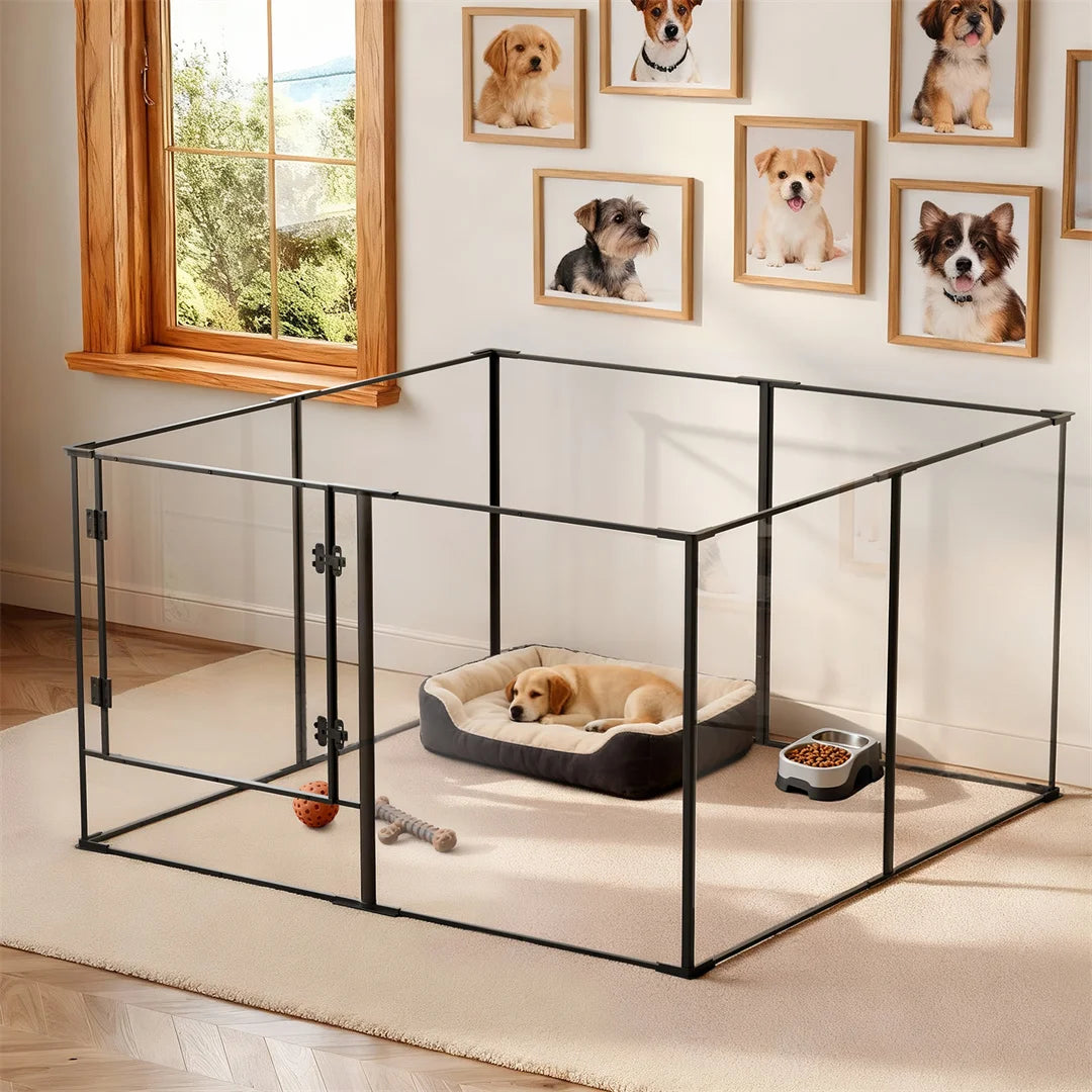 Bingopaw 8-Panel Acrylic Dog Playpen For Indoor Training And Whelping