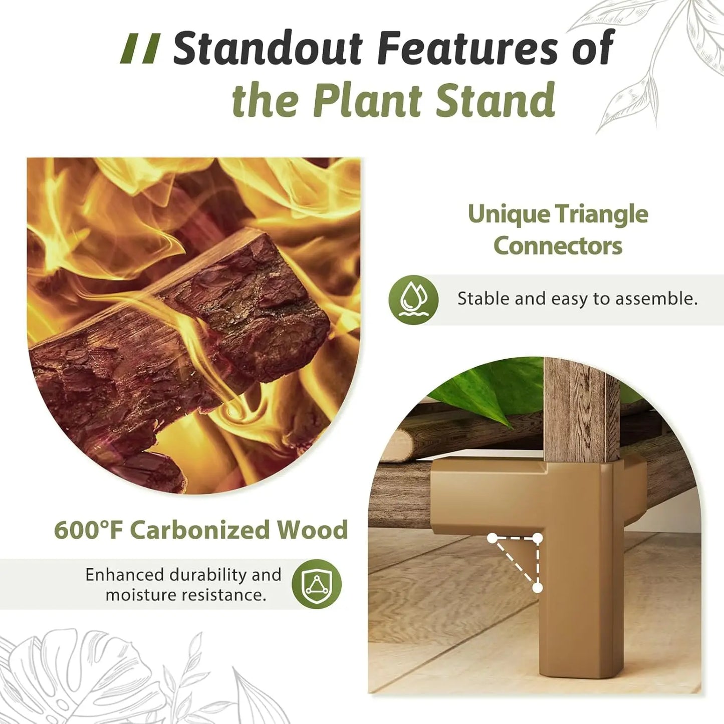 Wood Plant Stand Indoor Outdoor Tiered Shelf For Pots