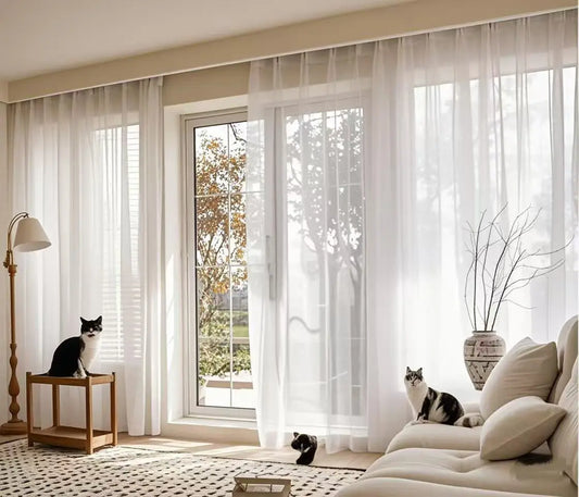 Jessans Sheer Curtains For Living Room Window Transparent Tulle Drapes