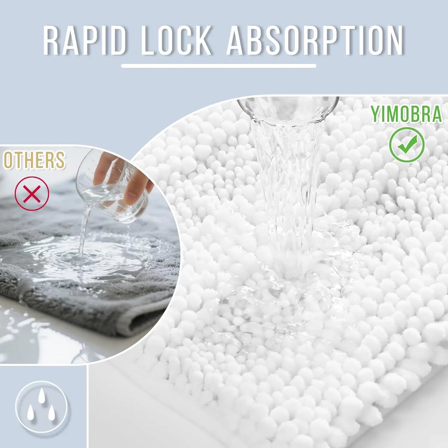 Shaggy Bathroom Runner Rug Non Slip Absorbent Mat For Home