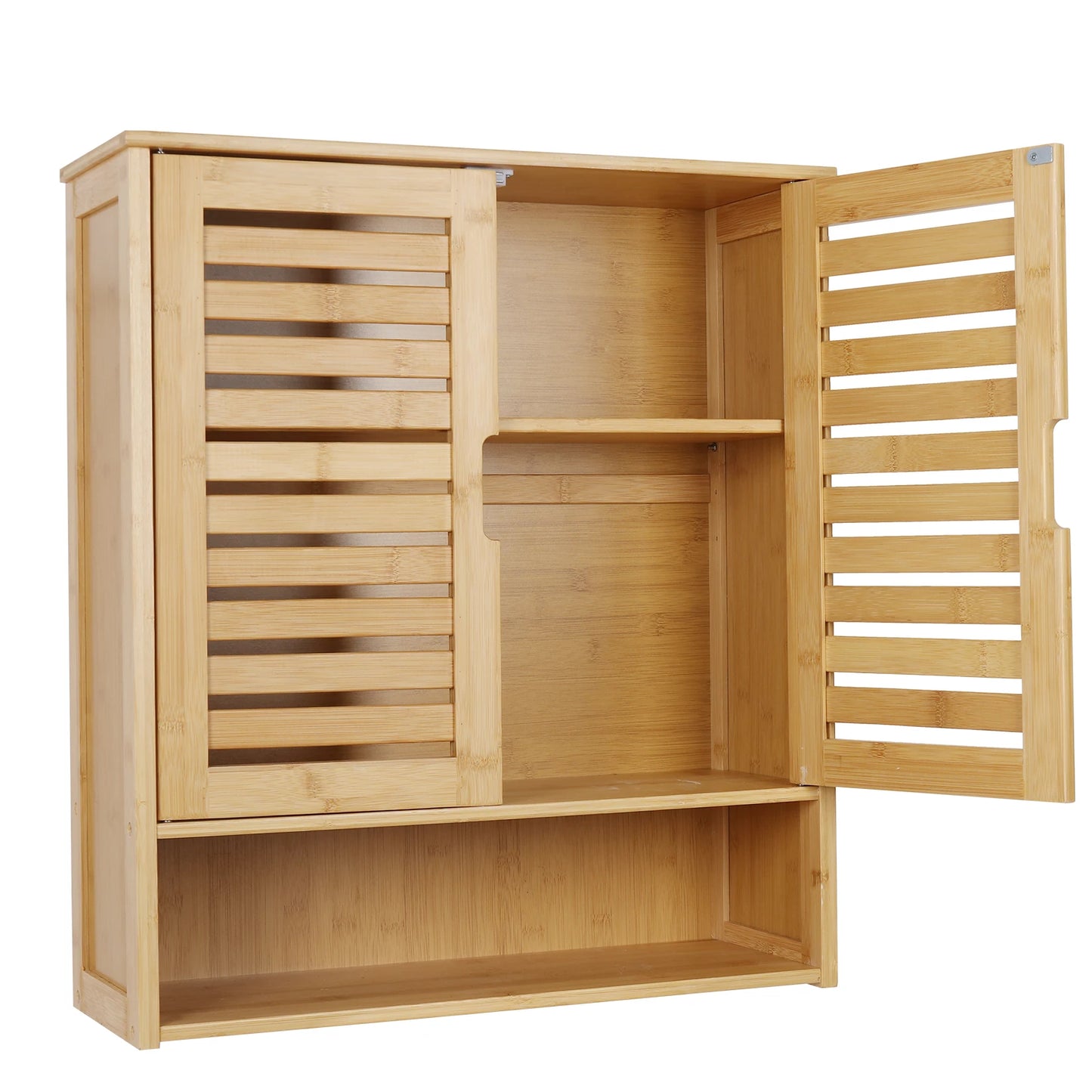 Wisfor Wall Mounted Bamboo Bathroom Cabinet Storage Organizer