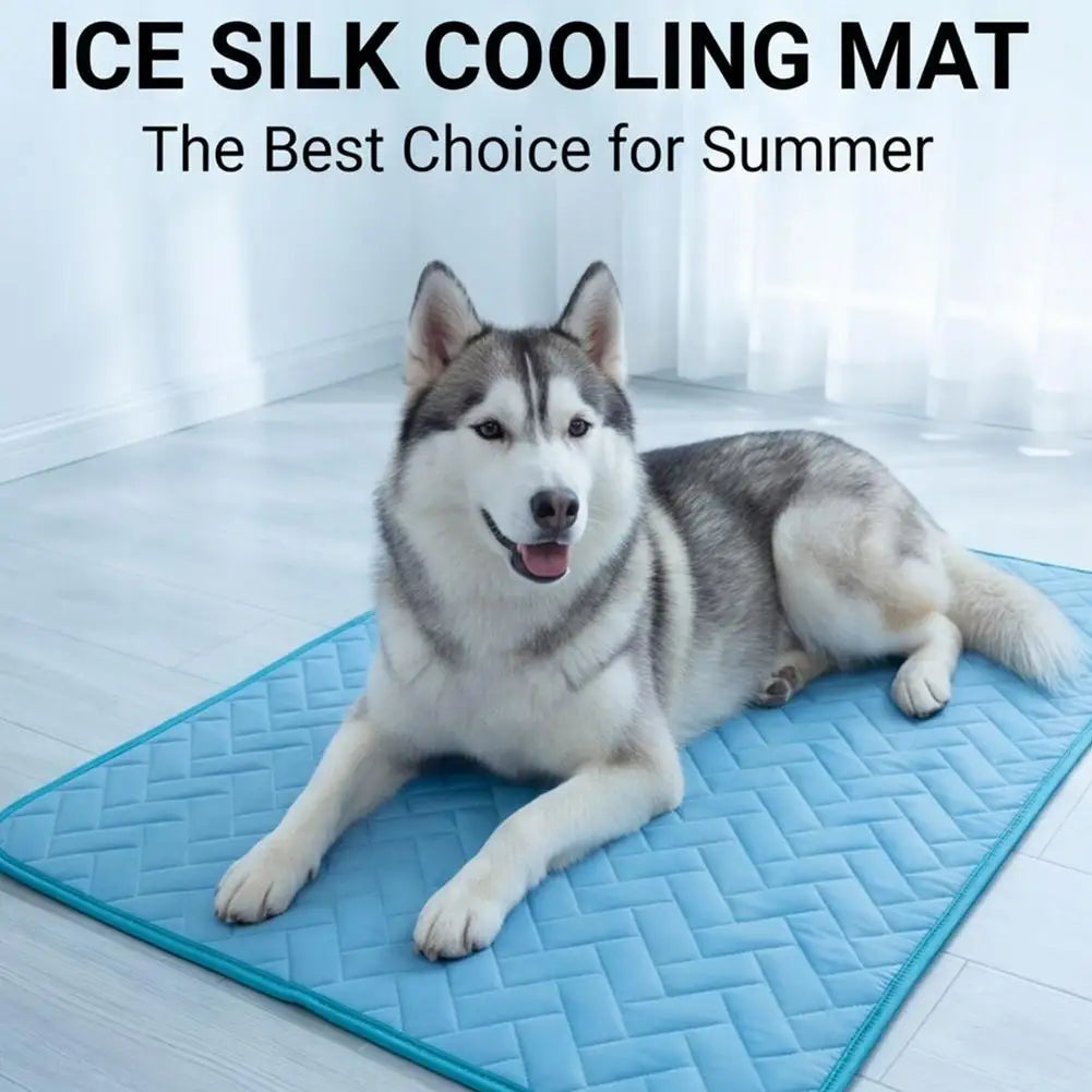 Dog Cooling Mat Ice Silk Fabric Instant Cooling Bed