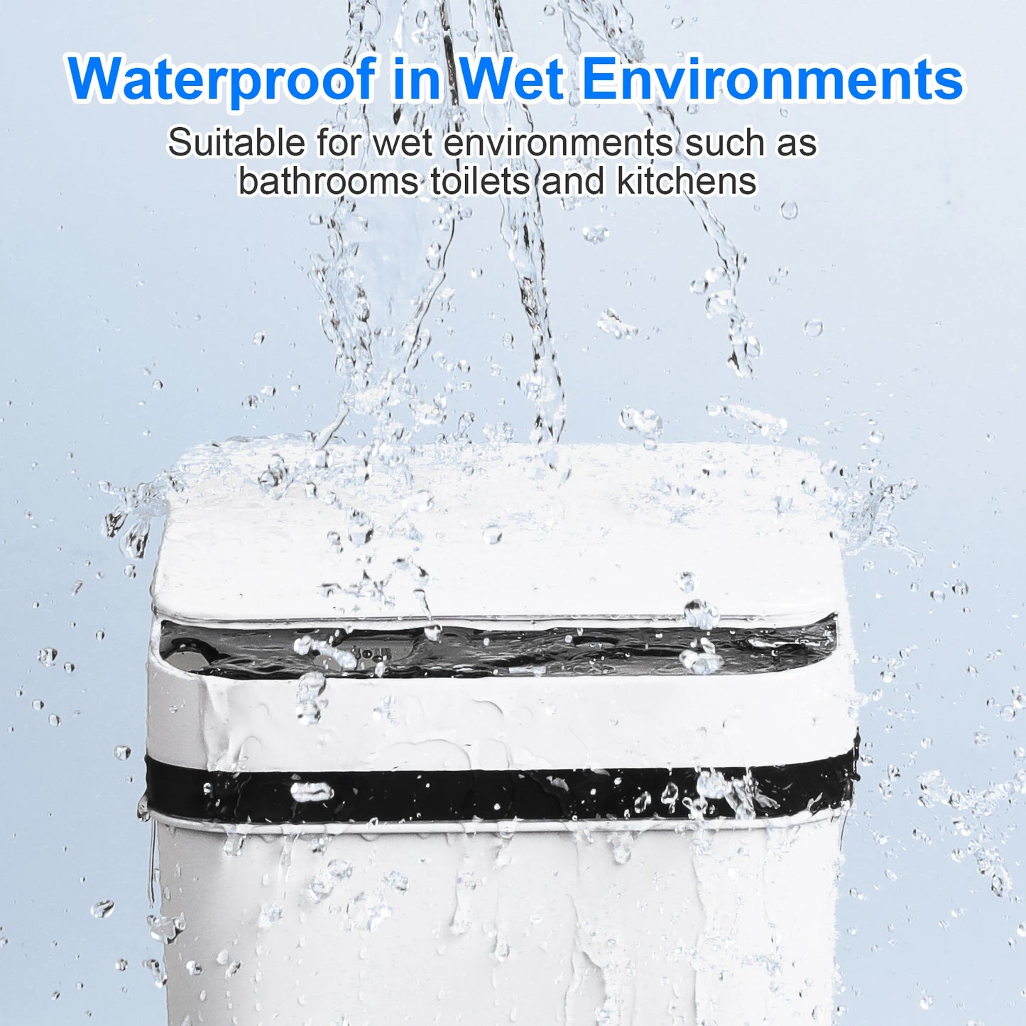 Two Pack Bathroom Touchless Motion Sensor Trash Cans With Lid