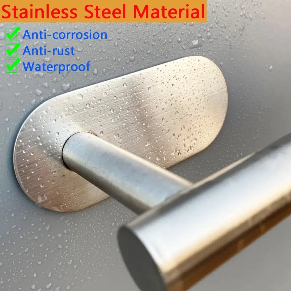 Stainless Steel Adhesive Paper Towel Holder Napkin Rack Bathroom Dispenser