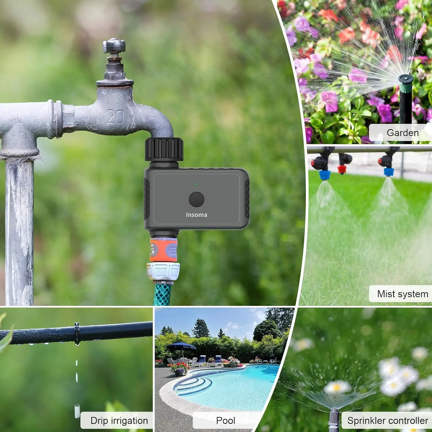 Insoma Wifi Automatic Sprinkler Timer For Garden Irrigation