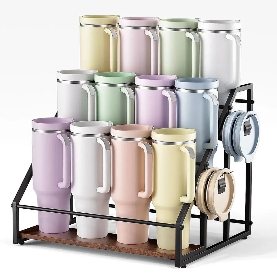 Bamboo Water Bottle Organizer for Stanley Tumblers and Large Cups