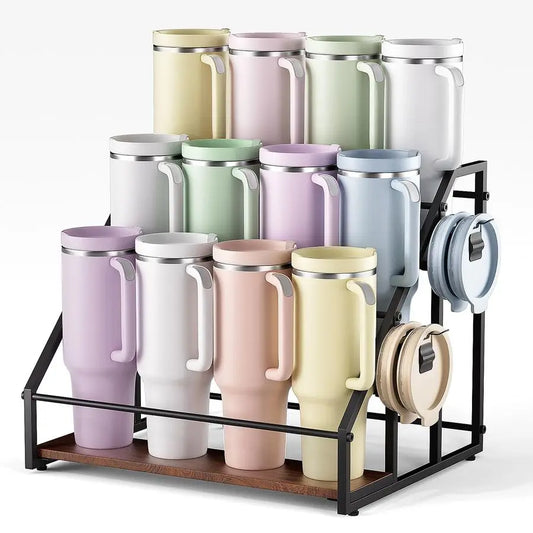 Bamboo Water Bottle Organizer for Stanley Tumblers and Large Cups