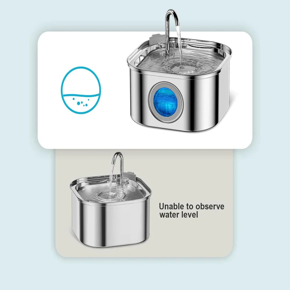 Stainless Steel Pet Water Feeder Fountain Dispenser