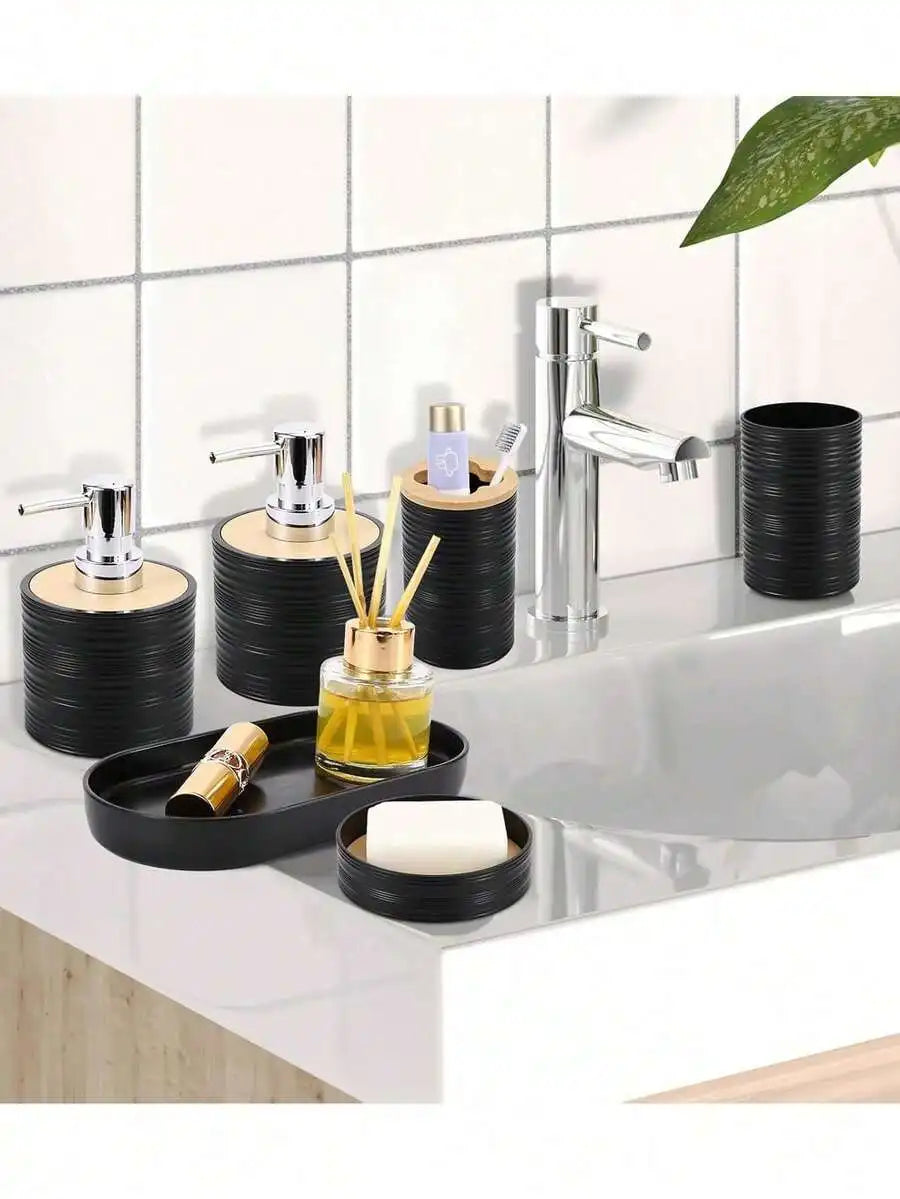 Classic Bathroom Accessories Set With Dispensers And Holders