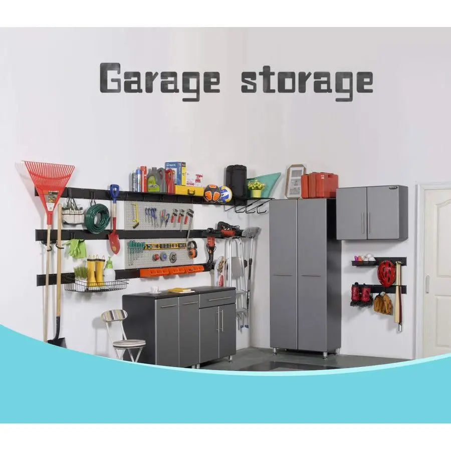 Tool Storage Rack Adjustable Garage Organizer With 9 Hooks
