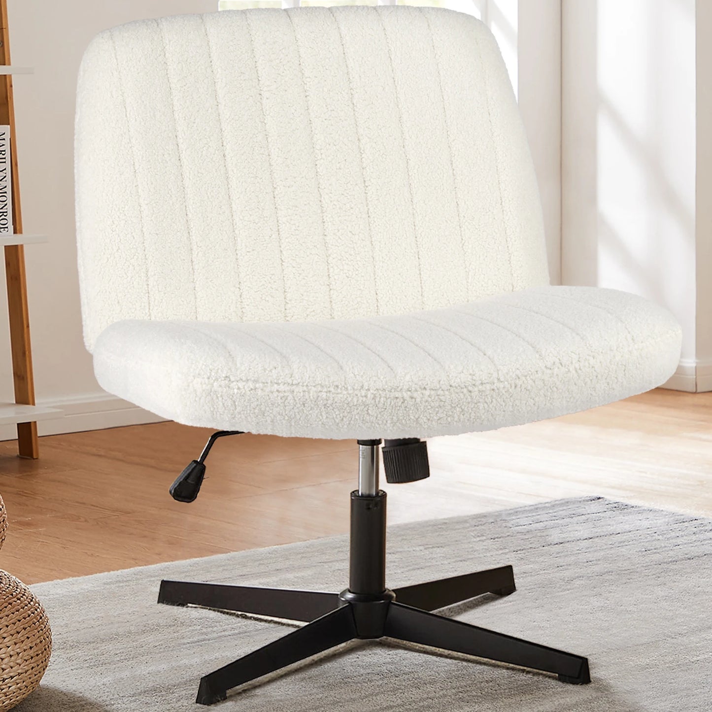JHK Cross Legged Office Chair With Adjustable Height Swivel