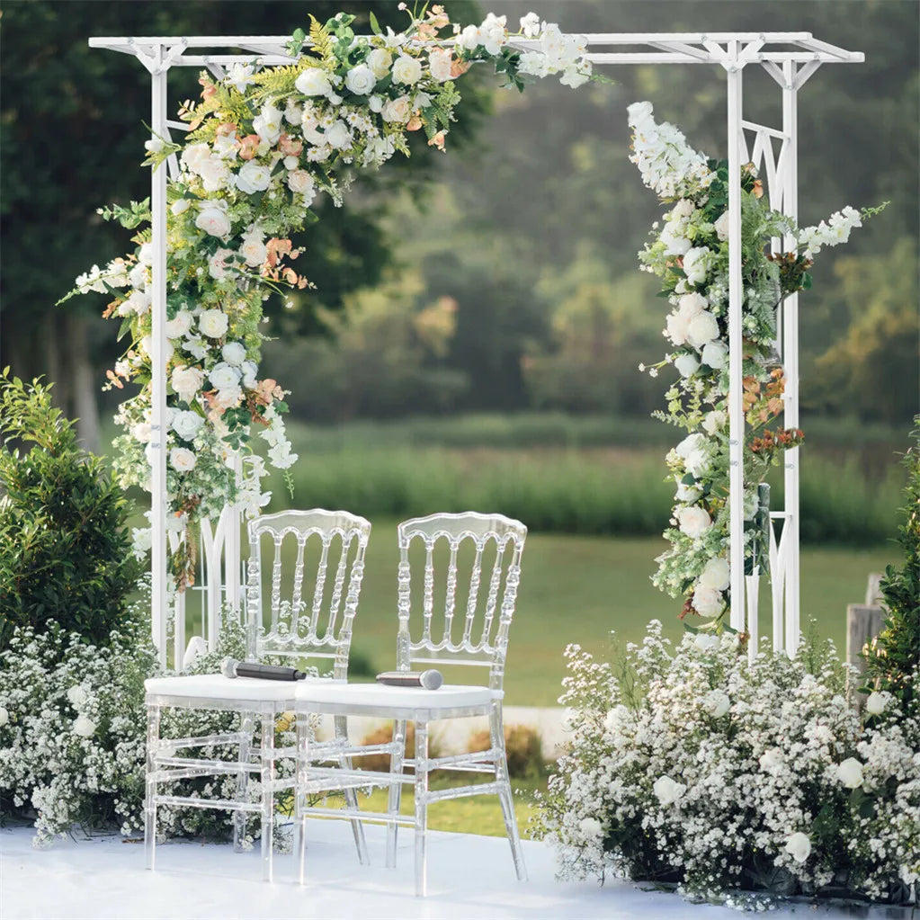 Iron Garden Arch Arbor Outdoor Pergola Trellis Decor