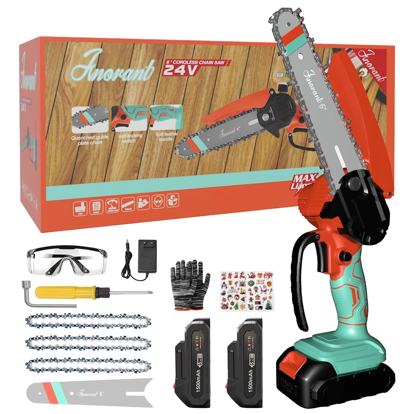 Cordless Mini Chainsaw With Dual Batteries Portable Tree Cutter