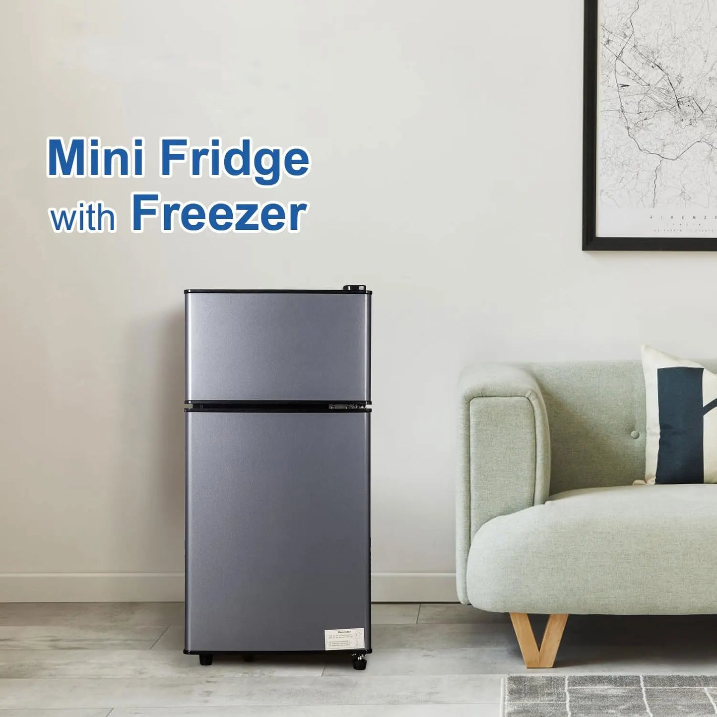 Krib Bling Compact Mini Fridge With Freezer
