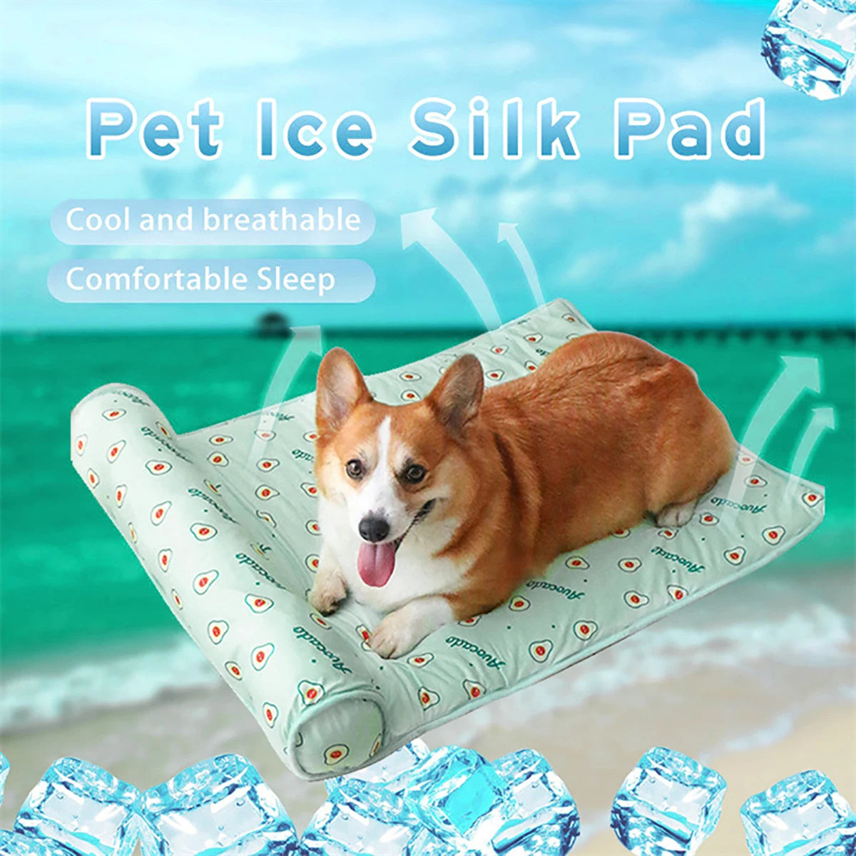Summer Dog Cooling Mat for Pets, Breathable and Washable