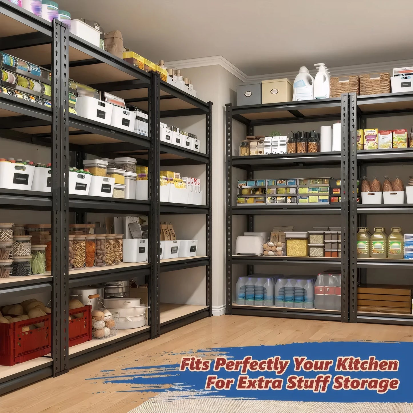 Five-Tier Rust-Resistant Heavy Duty Garage Shelving System 2000 LBS Capacity