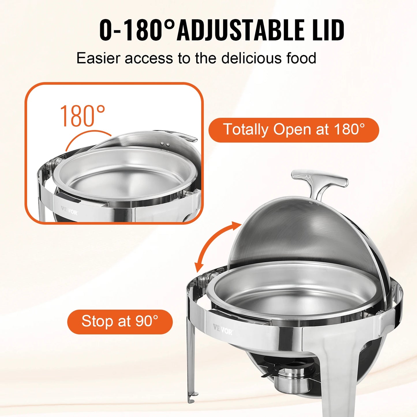 SucceBuy Roll Top Chafing Dish Set With Pans And Warmer