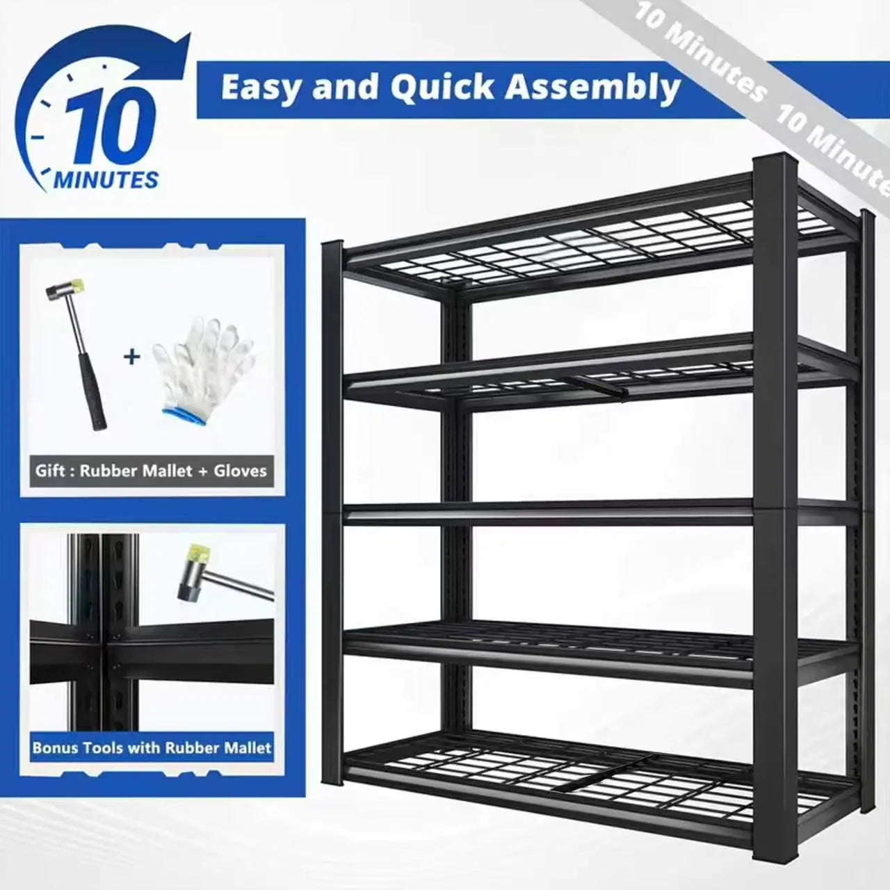 Adjustable Metal Double Layer Shelving Unit Commercial Grade Rack