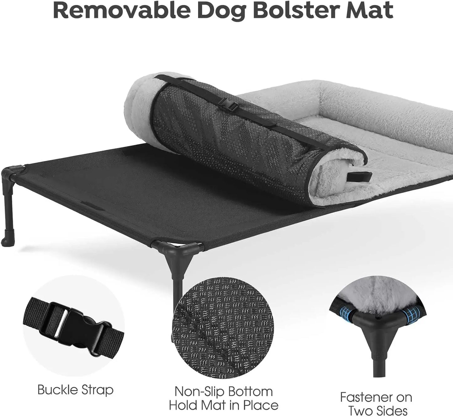 Elevated Orthopedic Dog Bed With Fluffy Bolster And Non Slip