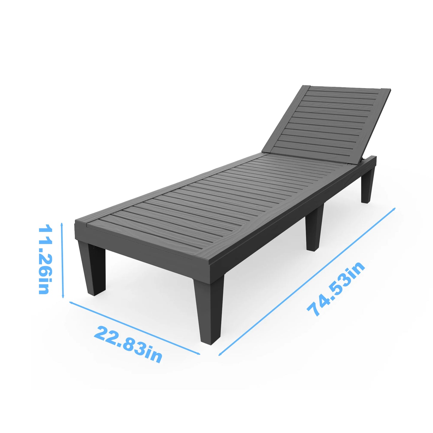 FAZZN Indoor Outdoor Plastic Chaise Lounge Chair With Adjustable Back