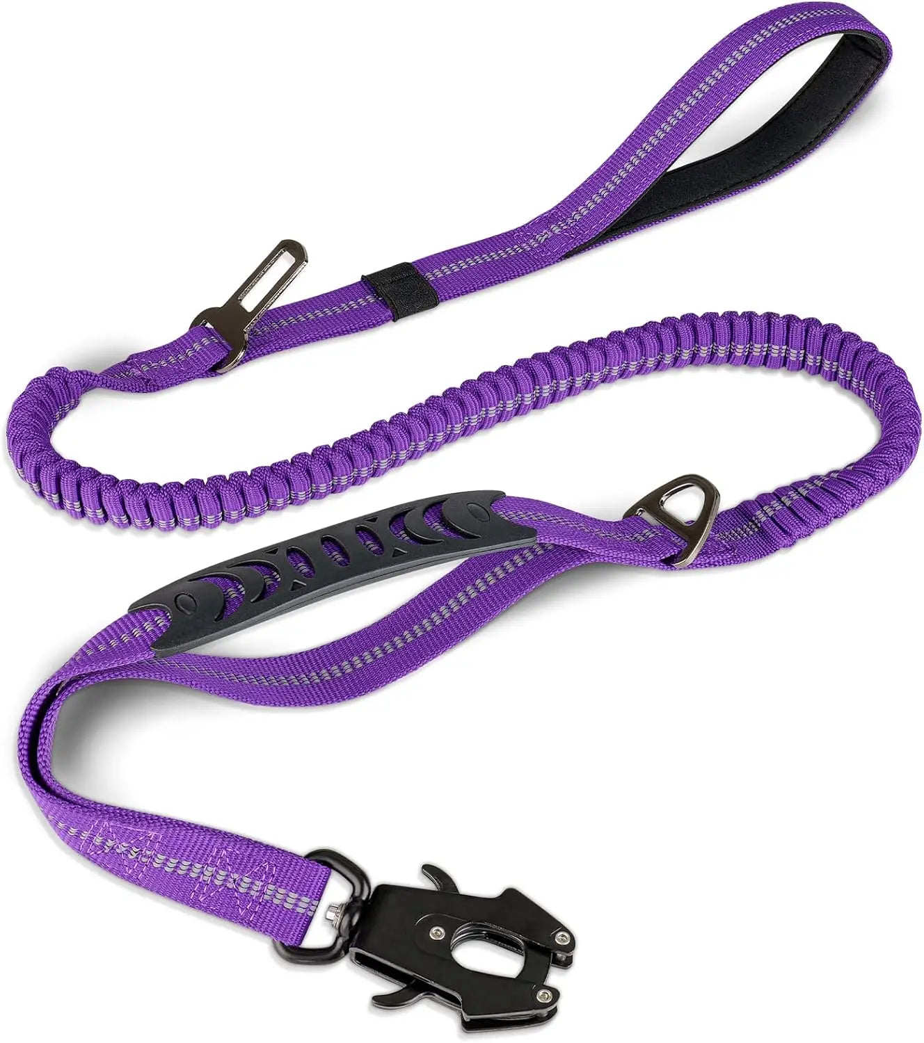 Reflective Shock Absorbing Pet Leash With Car Seatbelt For Large Dogs