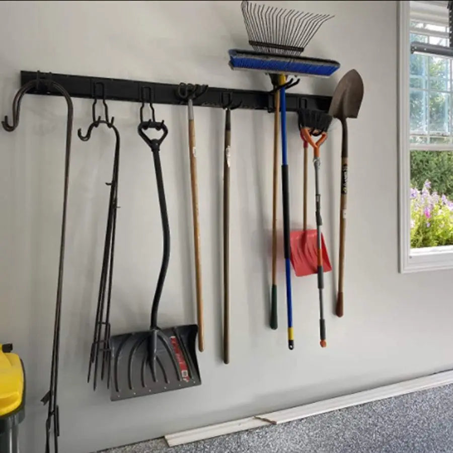 Tool Storage Rack Adjustable Garage Organizer With 9 Hooks