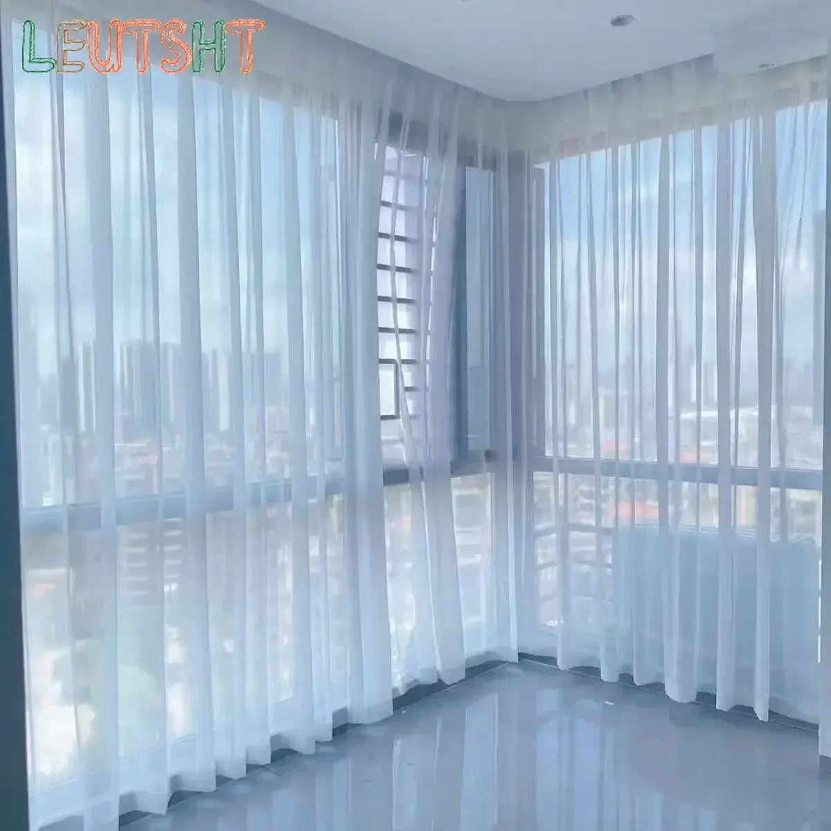 Jessans Sheer Curtains For Living Room Window Transparent Tulle Drapes