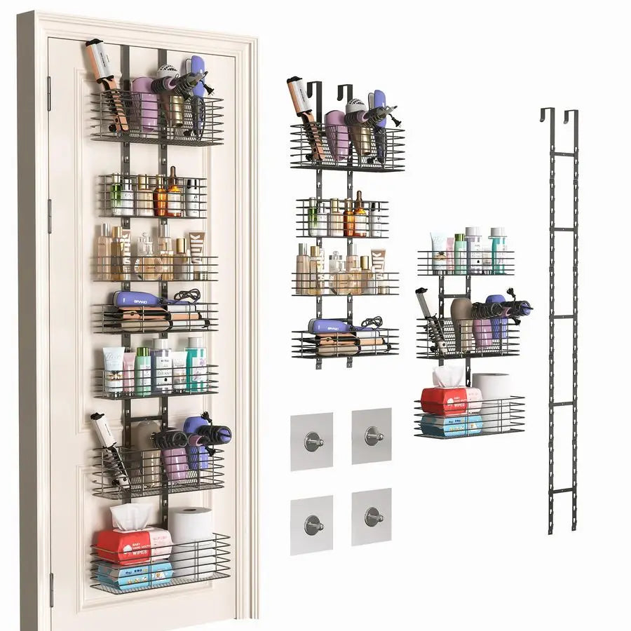 Over The Door Shower Organizer and Hair Tool Holder