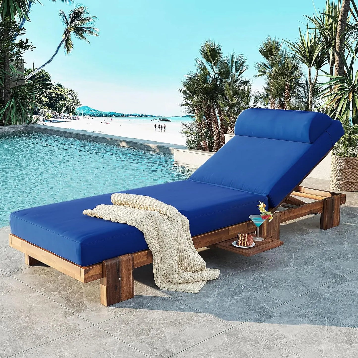 5-Position Adjustable Outdoor Chaise Lounge Set with Steel Frame