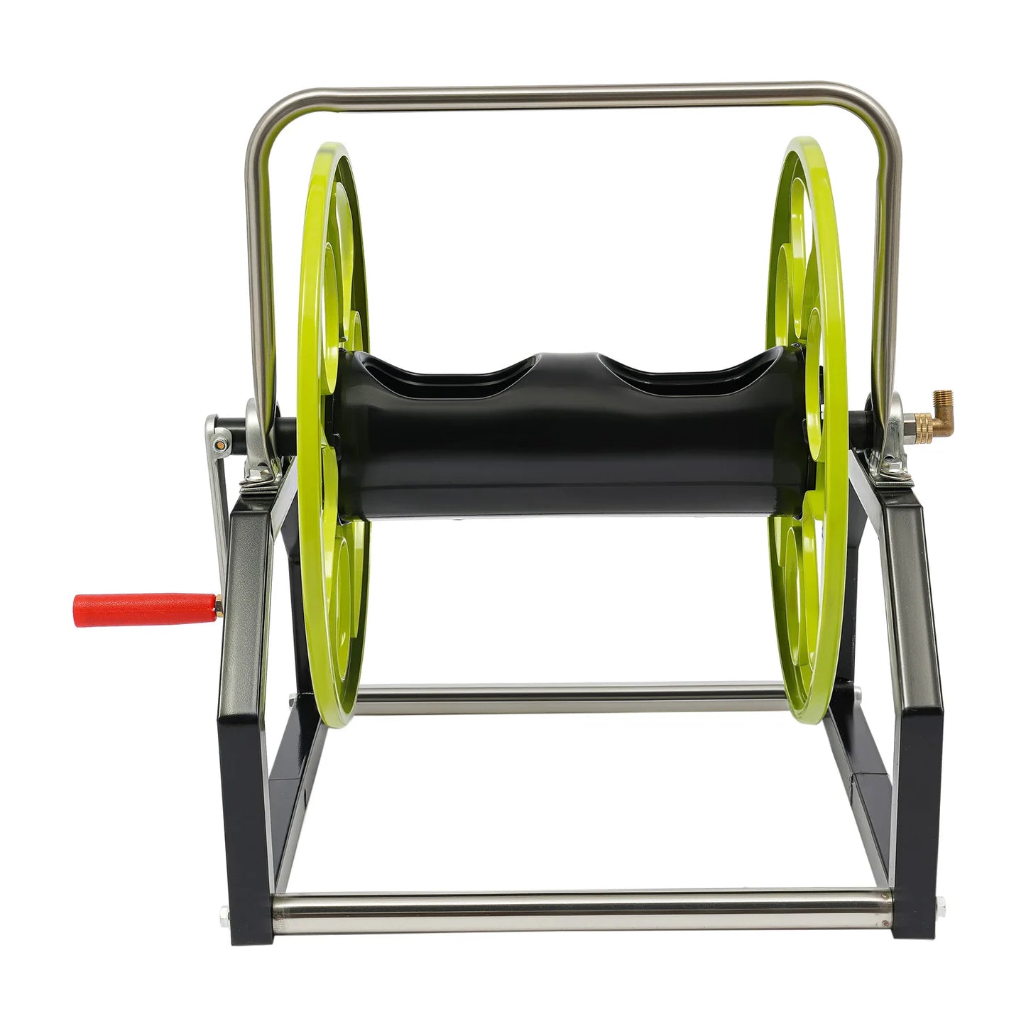 Garden Hose Reel With 360 Swivel Nozzle And Crank Handle