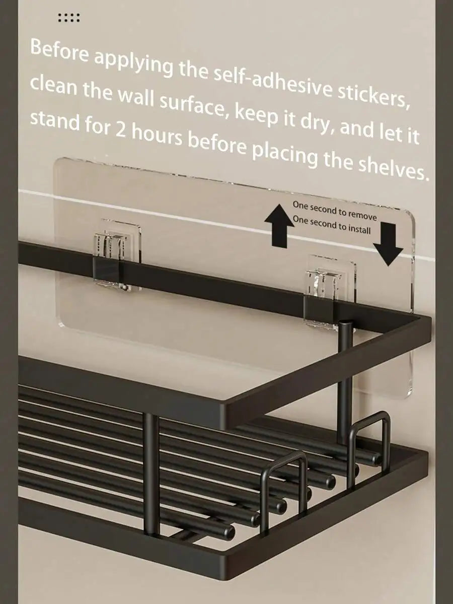 Stainless Steel Corner Shower Caddy Wall Mounted Storage Rack Set
