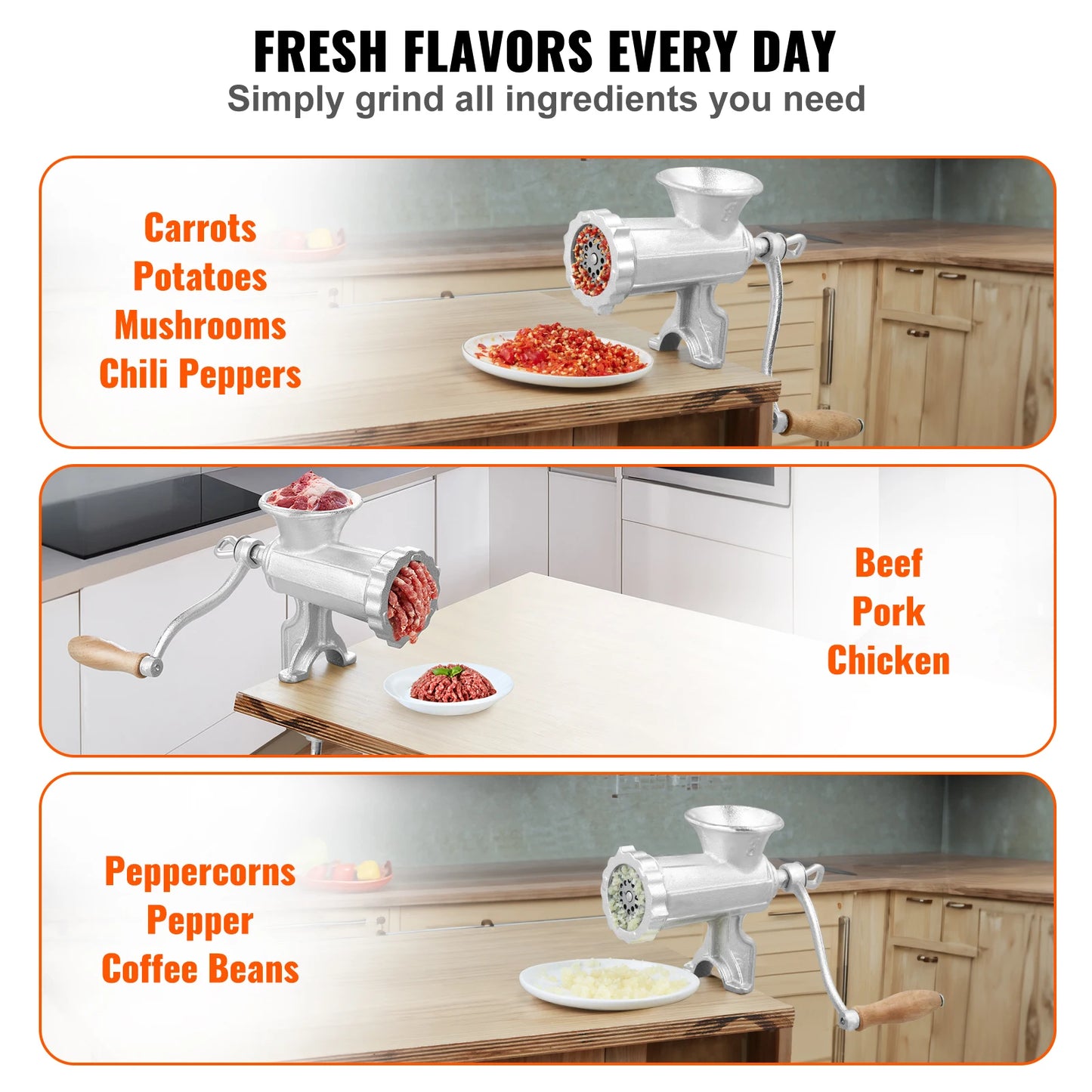 Succebuy Manual Meat Grinder Heavy Duty Cast Iron Mincer Clamp