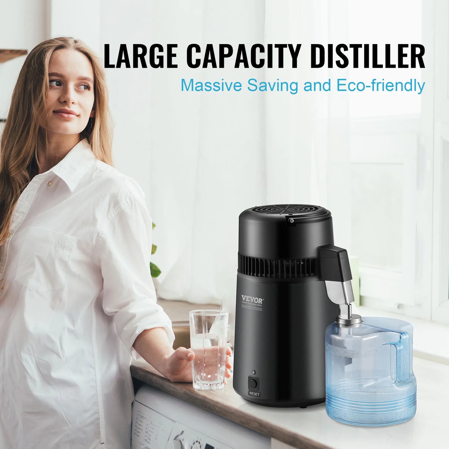 SucceBuy Water Distiller Countertop Distilled Water Maker 750W